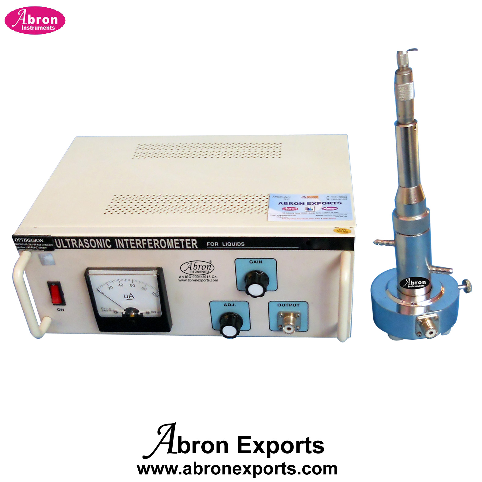 Ultrasonic Interferometer Eight frequency 1-8MHz 0.03 Percent With Oscillator Pillar Liquid Chamber Connectors Power Supply AE-1443C